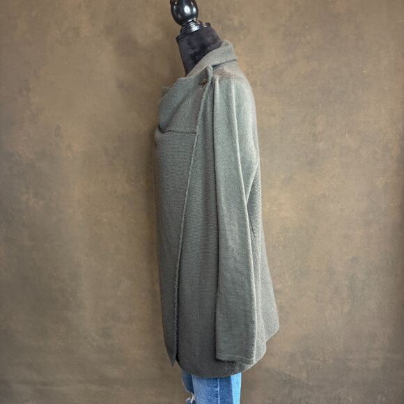 Tahari Merino Wool Blend Asymmetrical Sweater Tunic Olive Green Women’s S - Picture 6 of 12